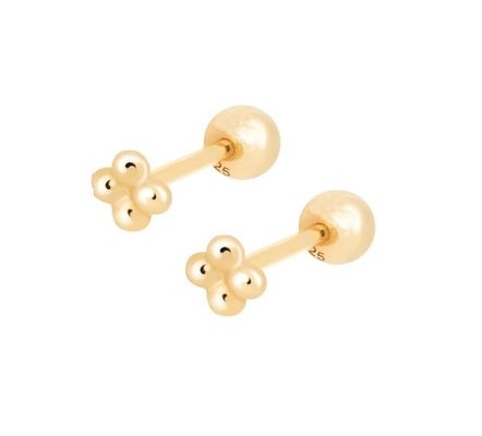 6mm 은 작은 진주 공 바벨 스터드 귀걸이 나사 뒷면 보석