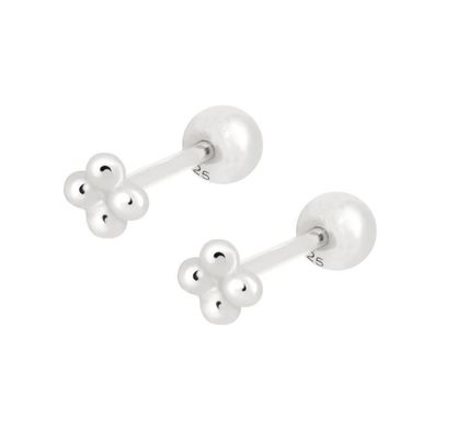 6mm 은 작은 진주 공 바벨 스터드 귀걸이 나사 뒷면 보석