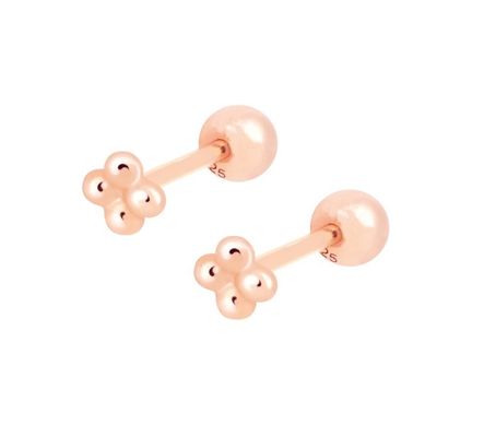 6mm 은 작은 진주 공 바벨 스터드 귀걸이 나사 뒷면 보석