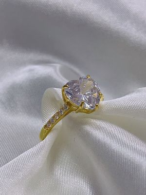 마이크로 삽입 인레이 기술 심장 절단 CZ 돌 925 스털링 은 engagement ring