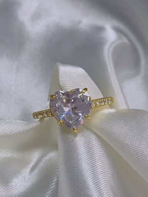 마이크로 삽입 인레이 기술 심장 절단 CZ 돌 925 스털링 은 engagement ring
