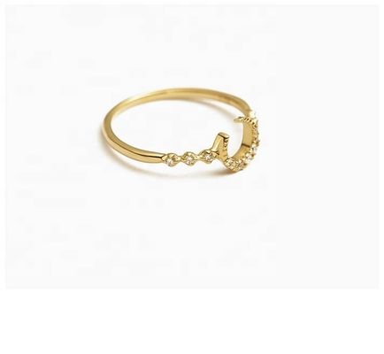 남자 선금 은 925 Custom Moon Ring 14k 18k 24k 금 브라질 2022