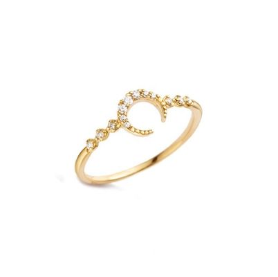 남자 선금 은 925 Custom Moon Ring 14k 18k 24k 금 브라질 2022