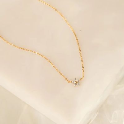 925 스털링 실버 플라워 목걸이 정교한 트렌디 로듐 도금 약혼 웨딩 파티 여자친구를 위한 완벽한 선물