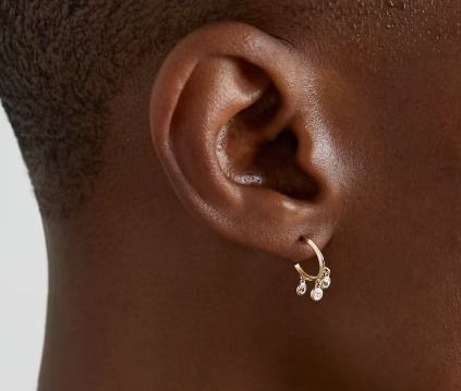 14K 금으로 접힌 청동 허프 귀걸이
