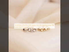 배송 UPS DHL EMS Fedex TNT 925 스터링 실버 18K 금 오팔 허지 귀걸이